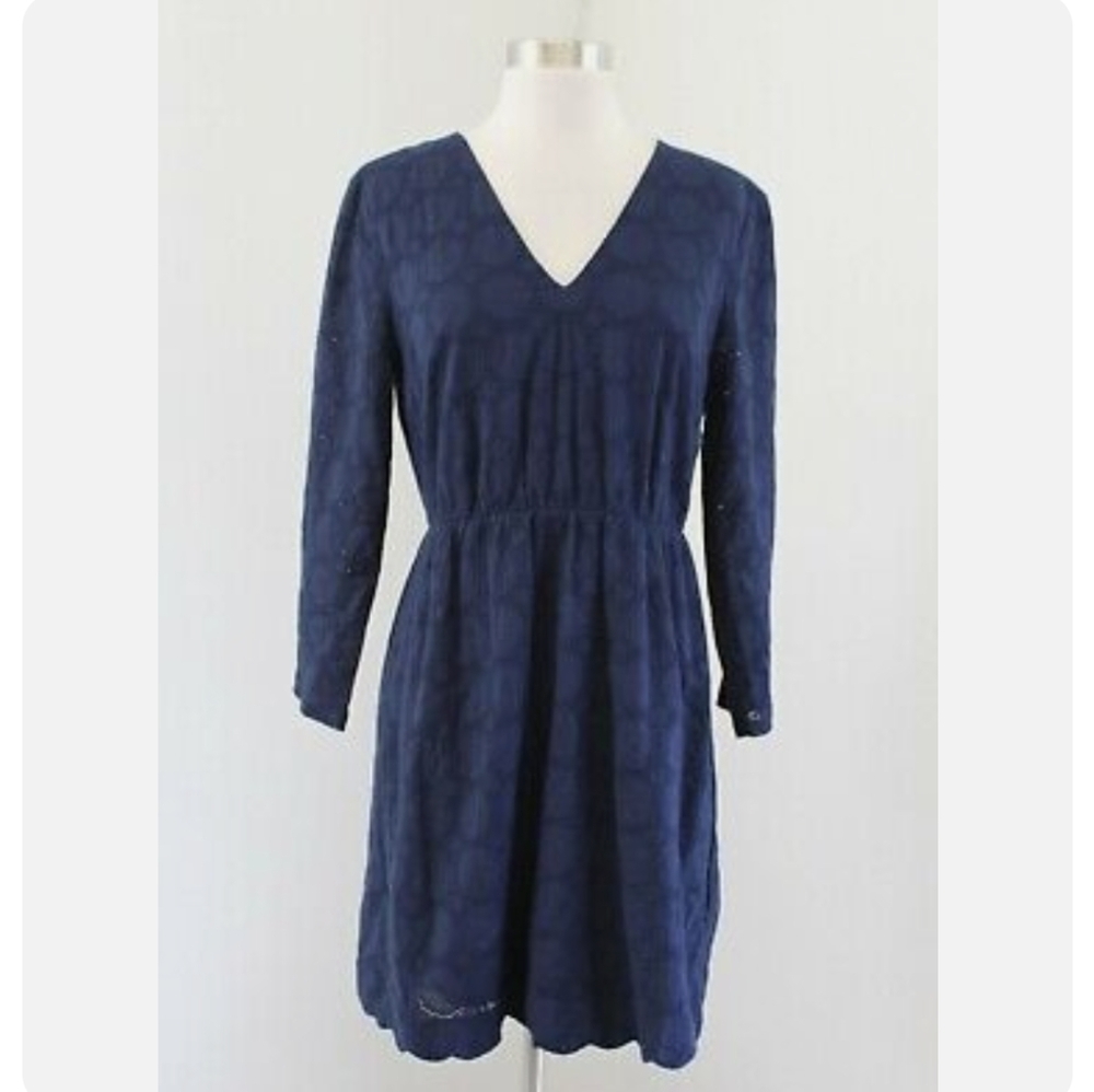 J. Crew Eyelet Circle Green Dress H8471